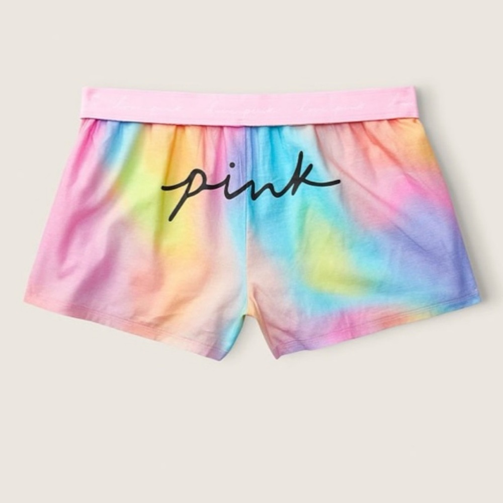 PINK Victoria's Secret Pink Tie-Dye Pajama‎ Shorts Soft Elastic Waistband Small